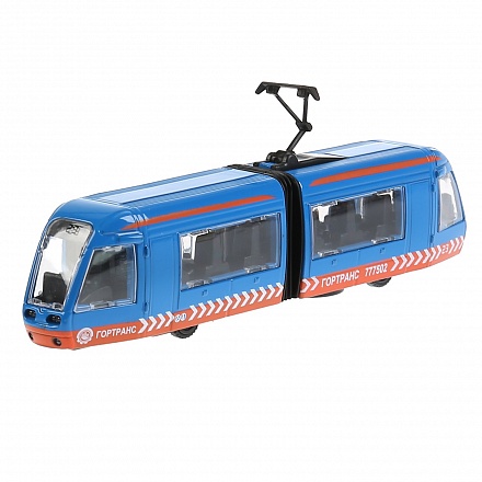 Модель Трамвай с гармошкой 19 см двери открываются инерционная металлическая 
